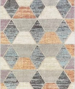 Well Woven Messer Soft Pastel Multi Color Hexagon Boxes & Squares Geometric Area Rug All Area Rugs And Runners