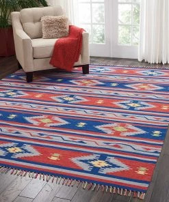 Modern Rugs And Decor All Area Rugs And Runners Tribal Cotton Area Rug Blue Red