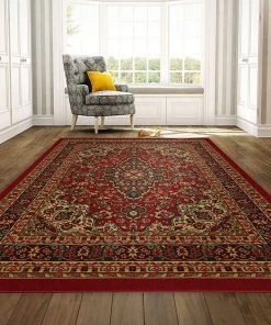 WRG Persian Oriental Design Red Non-Skid Area Rugs All Area Rugs And Runners