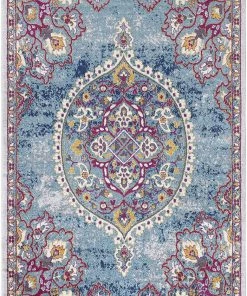 Ottomanson Rixos Medallion Vintage Area Rug, Blue All Area Rugs And Runners
