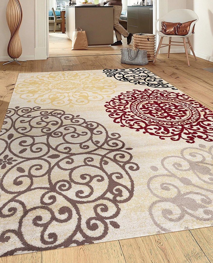 WRG All Area Rugs And Runners Floral Cream Brown Red Area Rugs 1 WRG All Area Rugs And Runners Floral Cream Brown Red Area Rugs