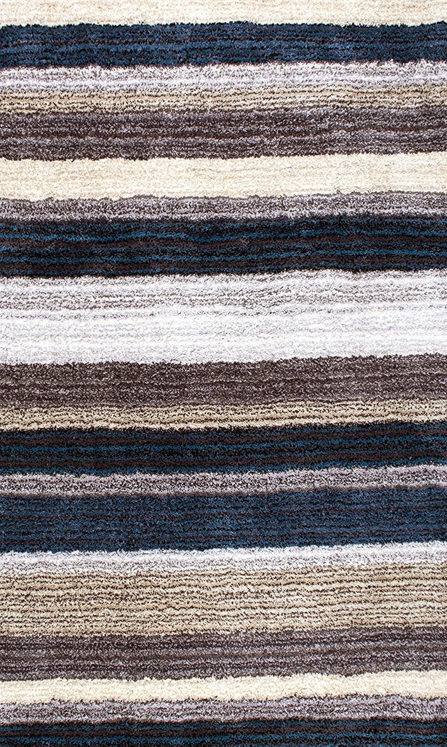 FAS Premium Handmade Striped Blue Gray Plush Shag Area Rugs All Area Rugs And Runners 5 FAS Premium Handmade Striped Blue Gray Plush Shag Area Rugs All Area Rugs And Runners