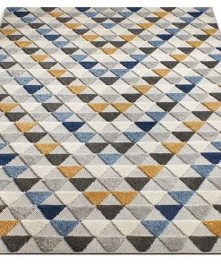 WRG All Area Rugs And Runners Geometric Triangles Blue Yellow High Traffic Stain Resistant Indoor Outdoor Area Rug 11 WRG All Area Rugs And Runners Geometric Triangles Blue Yellow High Traffic Stain Resistant Indoor Outdoor Area Rug