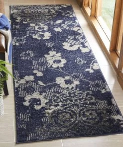 Modern Rugs And Decor Navy Blue Silver Contemporary Chic Damask Soft Area Rug All Area Rugs And Runners