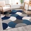 Well Woven Good Vibes Helena Blue Modern Geometric Shapes 3D Texture Soft Area Rug