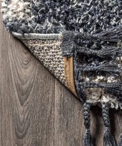 Jonathan All Area Rugs And Runners Mercer Plush Tassel Moroccan Tribal Geometric Trellis Denim Blue/Cream Shag Area Rug 14 Jonathan All Area Rugs And Runners Mercer Plush Tassel Moroccan Tribal Geometric Trellis Denim Blue/Cream Shag Area Rug