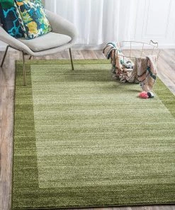FAS Contemporary Bordered Soft Light Green Area Rug