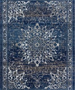 Well Woven Coverly Blue & Beige Vintage Medallion Traditional Persian Oriental Vintage/ Distressed Rugs