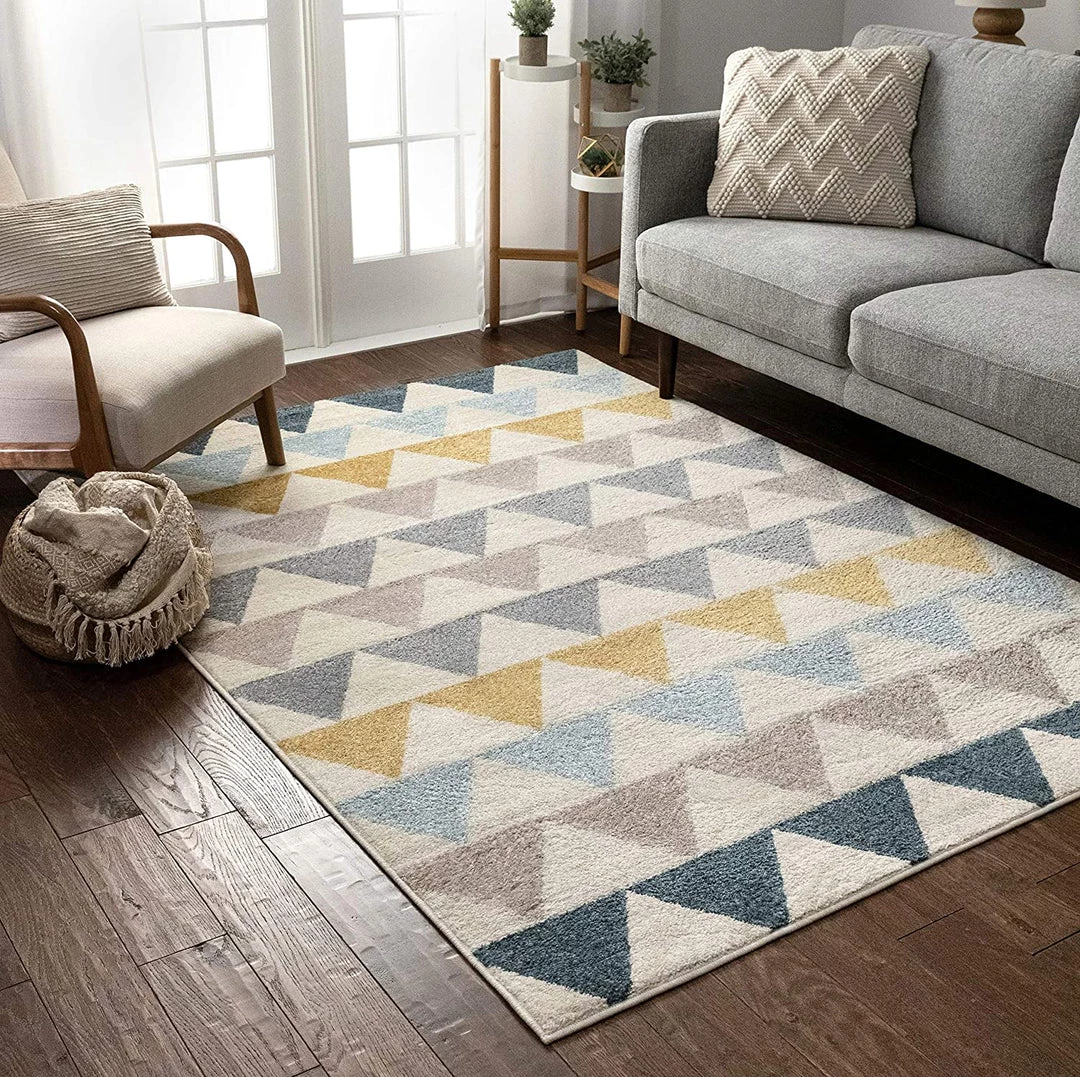 Modern Rugs And Decor Triangles Geometric Gold Blue Area Rug All Area Rugs And Runners 5 Modern Rugs And Decor Triangles Geometric Gold Blue Area Rug All Area Rugs And Runners