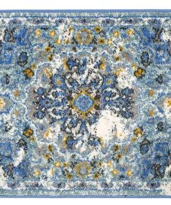 WRG Traditional Distressed Blue Gray Area Rug 15 WRG Traditional Distressed Blue Gray Area Rug