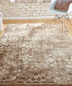 UL Vintage Brown Beige Ivory Area Rug