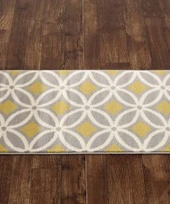 WRG Trellis Chain Gray/Grey Yellow Area Rugs All Area Rugs And Runners