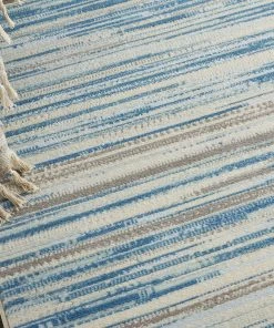 NOUR All Area Rugs And Runners Modern Coastal Blue Area Rug