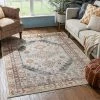 Well Woven Vera Vintage Grey Tribal Diamond Medallion Pattern Area Rug