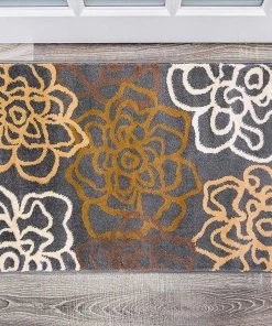 WRG Floral Gray/Grey Brown White Area Rug All Area Rugs And Runners