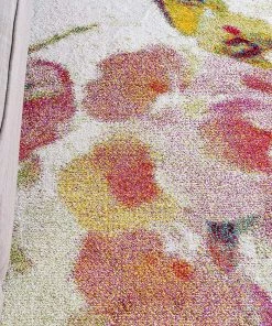 Modern Floral Ivory Multi-color Area Rugs