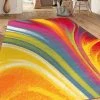 WRG All Area Rugs And Runners Vibrant Waves Area Rug Non-Slip/ No Skid