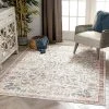 Well Woven Ivory Machine Washable Vintage Style Updated Classic Distressed Persian Mat Area Rug All Area Rugs And Runners
