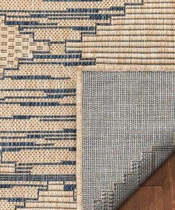 Well Woven Sturl Beige & Blue Indoor/Outdoor Flat Weave Pile Nordic Diamond Pattern Area Rug All Area Rugs And Runners
