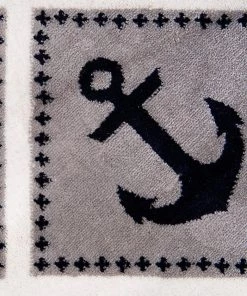 Unique All Area Rugs And Runners Loom Metro Collection Modern Nautical Geometric Anchor Gray Soft Area Rug