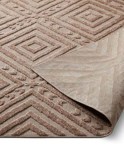 WRG All Area Rugs And Runners Geometric Beige Taupe High Traffic Stain Resistant Indoor Outdoor Area Rug