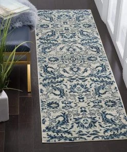 Safavieh All Area Rugs And Runners Evoke CollectionNon-Shedding Stain Resistant Living Room Bedroom Area Rug Ivory / Blue