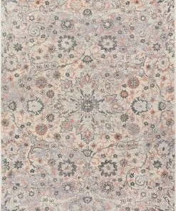 WW Vintage Floral Medallion Gray/Grey Pink Area Rugs All Area Rugs And Runners