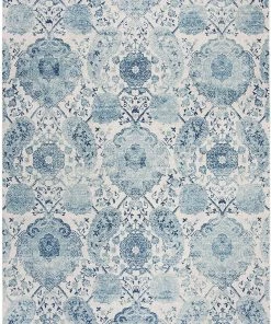 FAS Floral Cream/Turquoise Soft Area Rugs