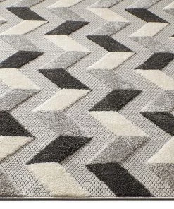 Ww All Area Rugs And Runners Gray White High Traffic Stain Resistant Chevron Indoor Outdoor Area Rug