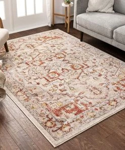Stella All Area Rugs And Runners Oriental Medallion Vintage Red Ivory Soft Area Rug