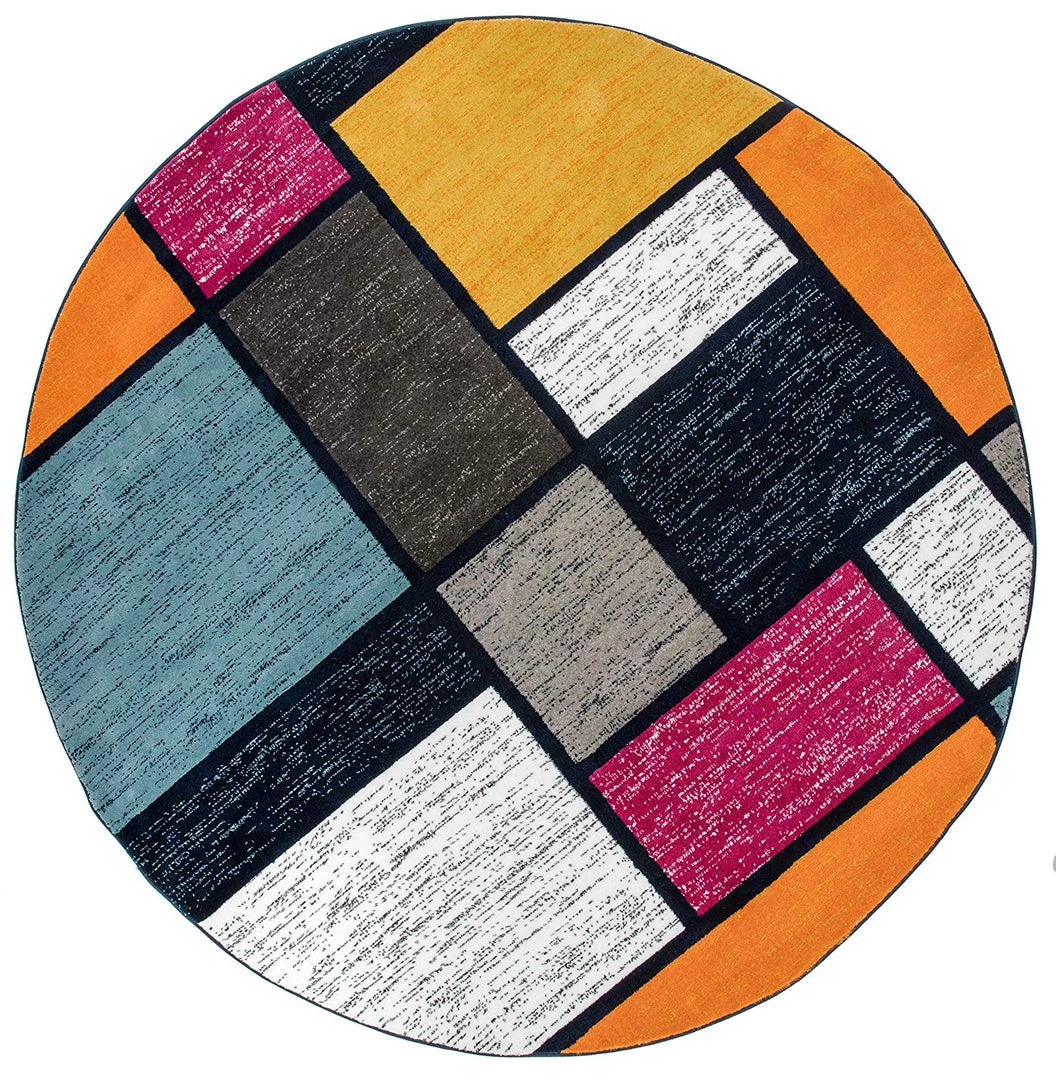 WRG Box Pattern Multi-color Soft Area Rug 7 WRG Box Pattern Multi-color Soft Area Rug