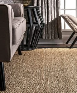 FAS Premium Sea Grass Natural Black Area Rug All Area Rugs And Runners