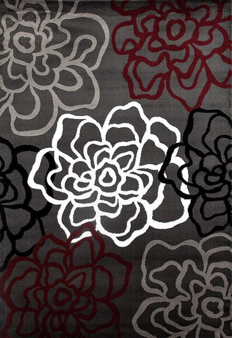 WRG Floral Gray/Grey Red White Area Rug All Area Rugs And Runners 2 WRG Floral Gray/Grey Red White Area Rug All Area Rugs And Runners