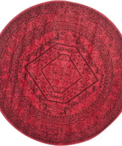 FAS All Area Rugs And Runners Oriental Vintage Distressed Medallion Red/Black Soft Area Rug
