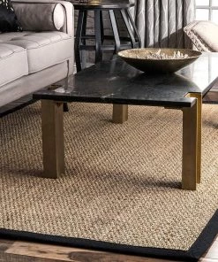 FAS Premium Sea Grass Natural Black Area Rug All Area Rugs And Runners