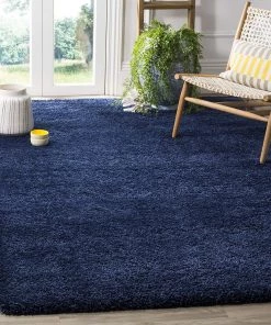 FAS Navy Soft Plush Shag Area Rug All Area Rugs And Runners