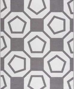 Modern Rugs And Decor Modern Geometric Grey Non-Slip Area Rug All Area Rugs And Runners