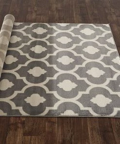 WRG Trellis Gray/Grey Indoor Area Rug