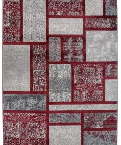 WRG Box Pattern Burgundy Red Area Rug All Area Rugs And Runners