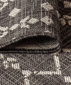 Modern Rugs And Decor Moroccan Geometric Textured Weave Indoor/Outdoor Black/Gray Area Rug 19 Modern Rugs And Decor Moroccan Geometric Textured Weave Indoor/Outdoor Black/Gray Area Rug