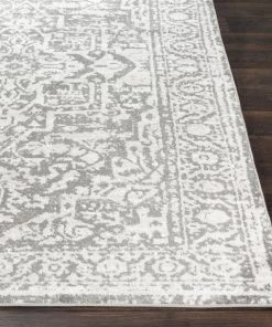Abbas Gray Vintage Traditional WW All Area Rugs And Runners Vintage Medallion Charcoal Light Gray Area Rug
