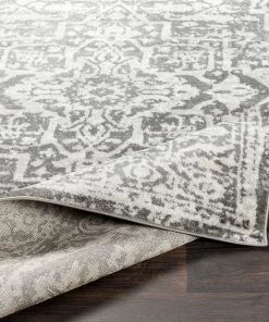 Abbas Gray Vintage Traditional WW All Area Rugs And Runners Vintage Medallion Charcoal Light Gray Area Rug