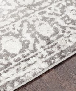 Abbas Gray Vintage Traditional WW All Area Rugs And Runners Vintage Medallion Charcoal Light Gray Area Rug