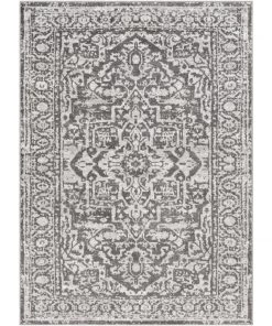 Abbas Gray Vintage Traditional WW All Area Rugs And Runners Vintage Medallion Charcoal Light Gray Area Rug