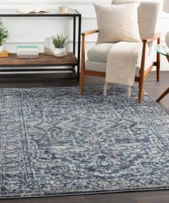 Abbas Vintage Traditional Area Rug Vintage Navy Blue Gray White Area Rug All Area Rugs And Runners