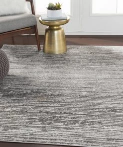 Albi Gray Contemporary Contemporary Gray Stripes Area Rug All Area Rugs And Runners