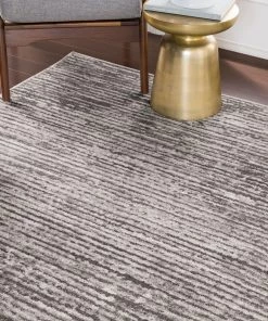 Albi Gray Contemporary Contemporary Gray Stripes Area Rug All Area Rugs And Runners