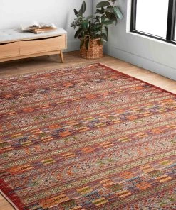 Modern Rugs And Decor Armanda Modern Tribal Red Multi Indoor/ Outdoor Area Rug All Area Rugs And Runners