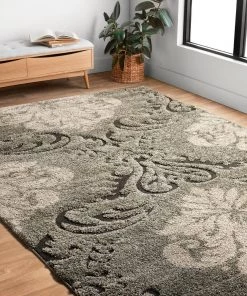 Alexander Home Julian Transitional Damask Shag Soft Area Rug 12 Alexander Home Julian Transitional Damask Shag Soft Area Rug