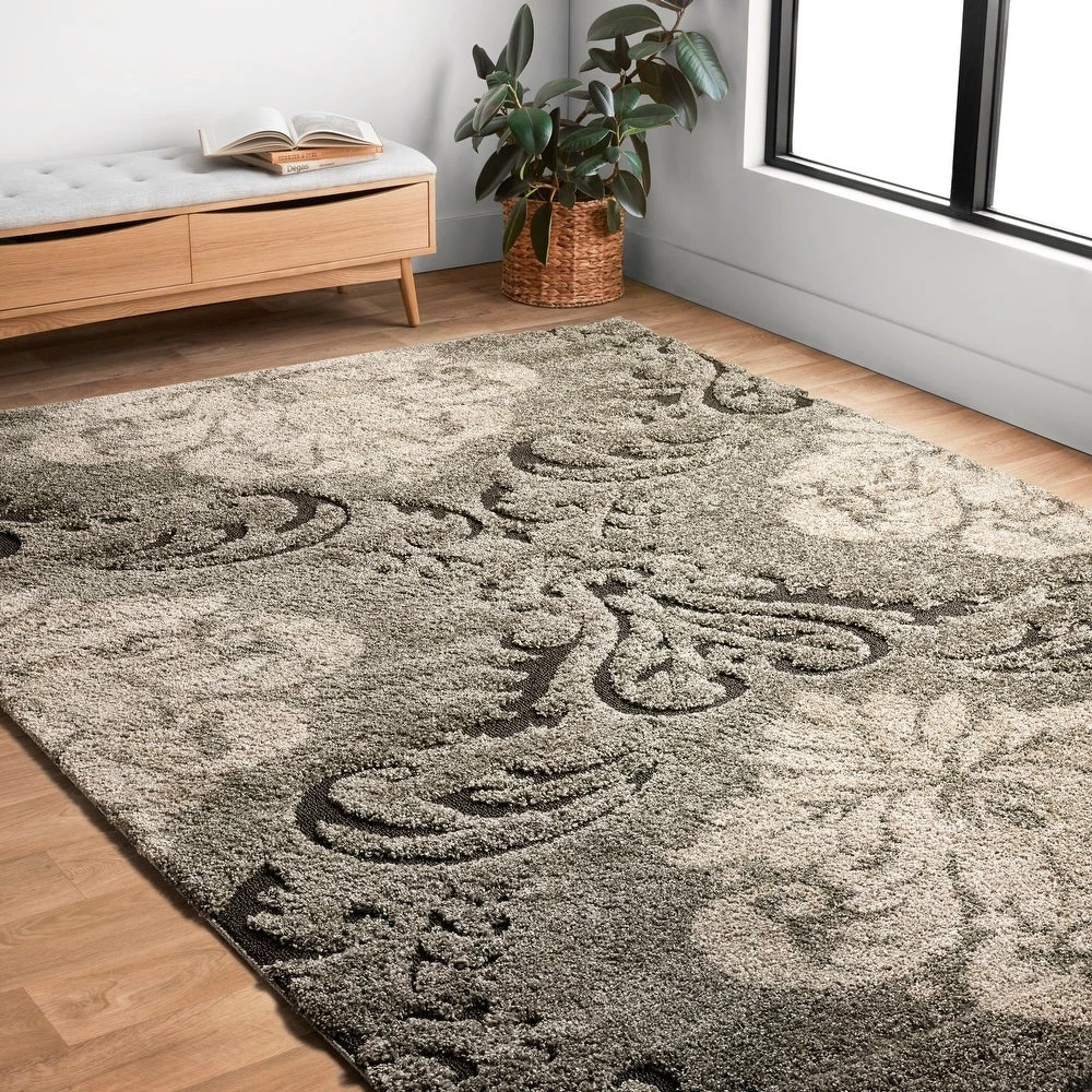 Alexander Home Julian Transitional Damask Shag Soft Area Rug 5 Alexander Home Julian Transitional Damask Shag Soft Area Rug